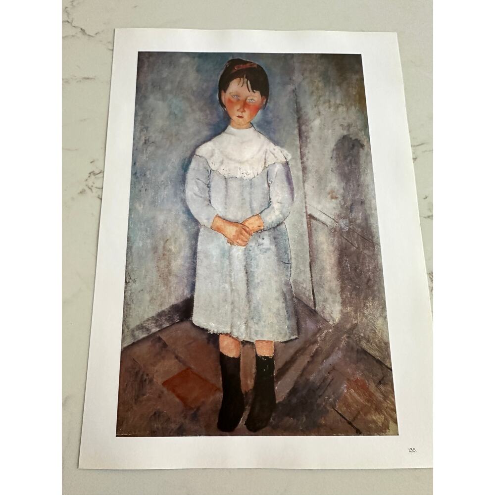 Modigliani, Little Girl In Blue, Painting, Print, Portrait, Art, ~ 250626-WH 365